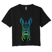 Wildlife - Zebra Head Abstract Women's Crop Top Tee
