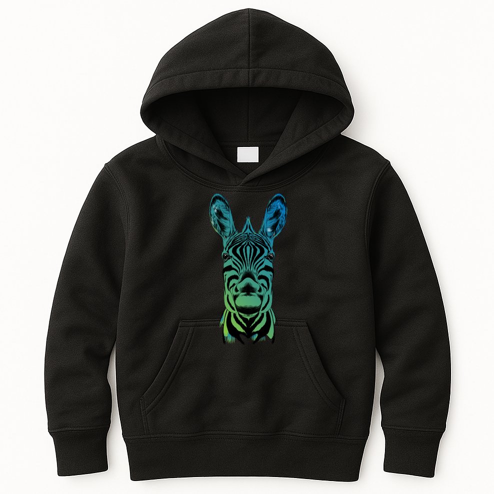 Wildlife - Zebra Head Abstract Kids Hoodie