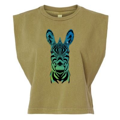 Wildlife - Zebra Head Abstract Garment-Dyed Women's Muscle Tee