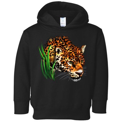 Wildlife Big Face Jaguar In Grass Portrait Toddler Hoodie