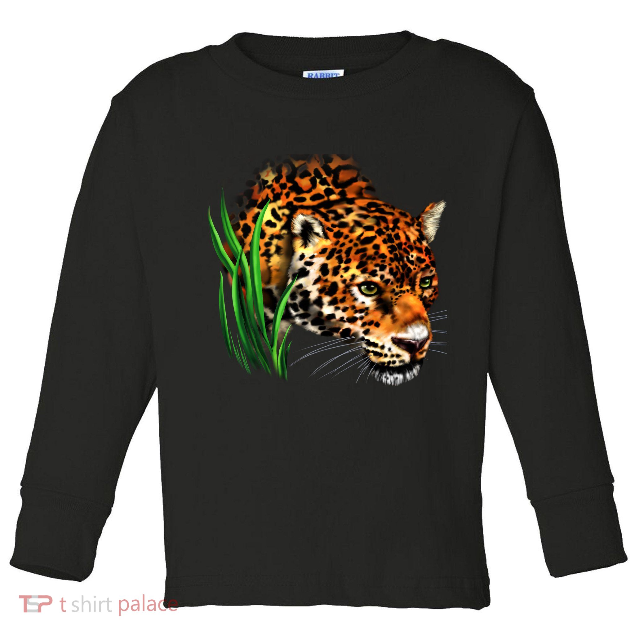 Wildlife Big Face Jaguar In Grass Portrait Toddler Long Sleeve Shirt