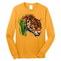Wildlife Big Face Jaguar In Grass Portrait Long Sleeve Shirt