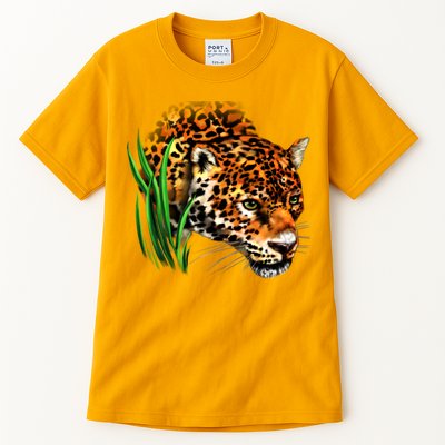 Wildlife Big Face Jaguar In Grass Portrait Tall T-Shirt
