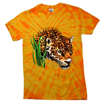 Wildlife Big Face Jaguar In Grass Portrait Tie-Dye T-Shirt