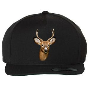 Wildlife Big Face Young Buck Deer Portrait Wool Snapback Cap