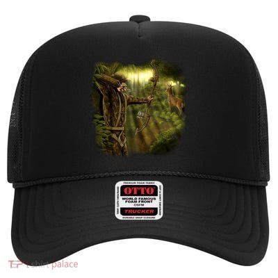 Wildlife Deer Bow Hunter High Crown Mesh Back Trucker Hat