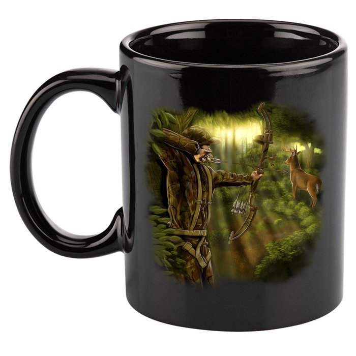 Wildlife Deer Bow Hunter 11oz C Handle Ceramic Mug