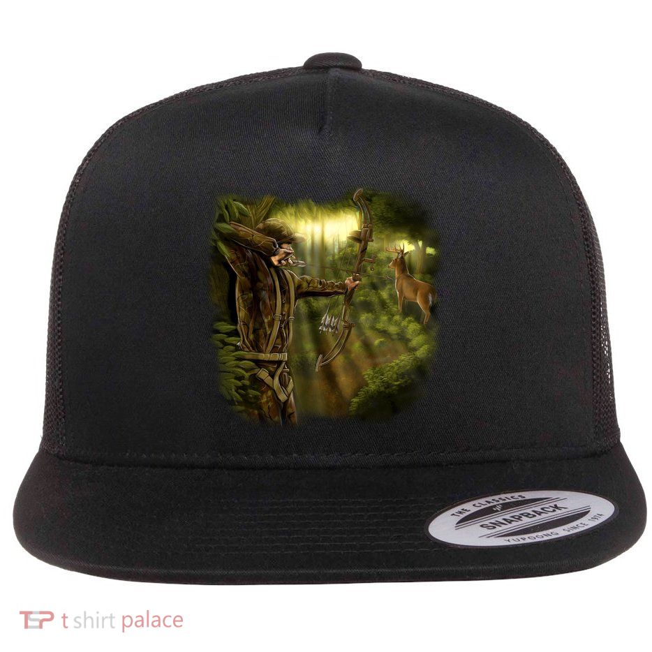 Wildlife Deer Bow Hunter Flatbill Hat