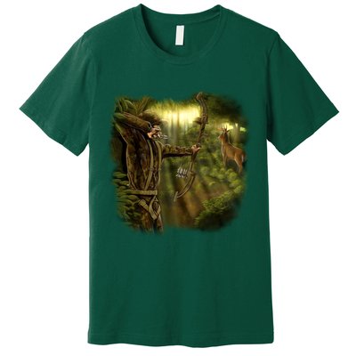 Wildlife Deer Bow Hunter Premium T-Shirt