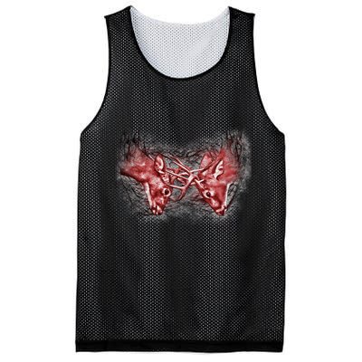 Wildlife Deer Fighting Bucks Mesh Reversible Basketball Jersey Tank