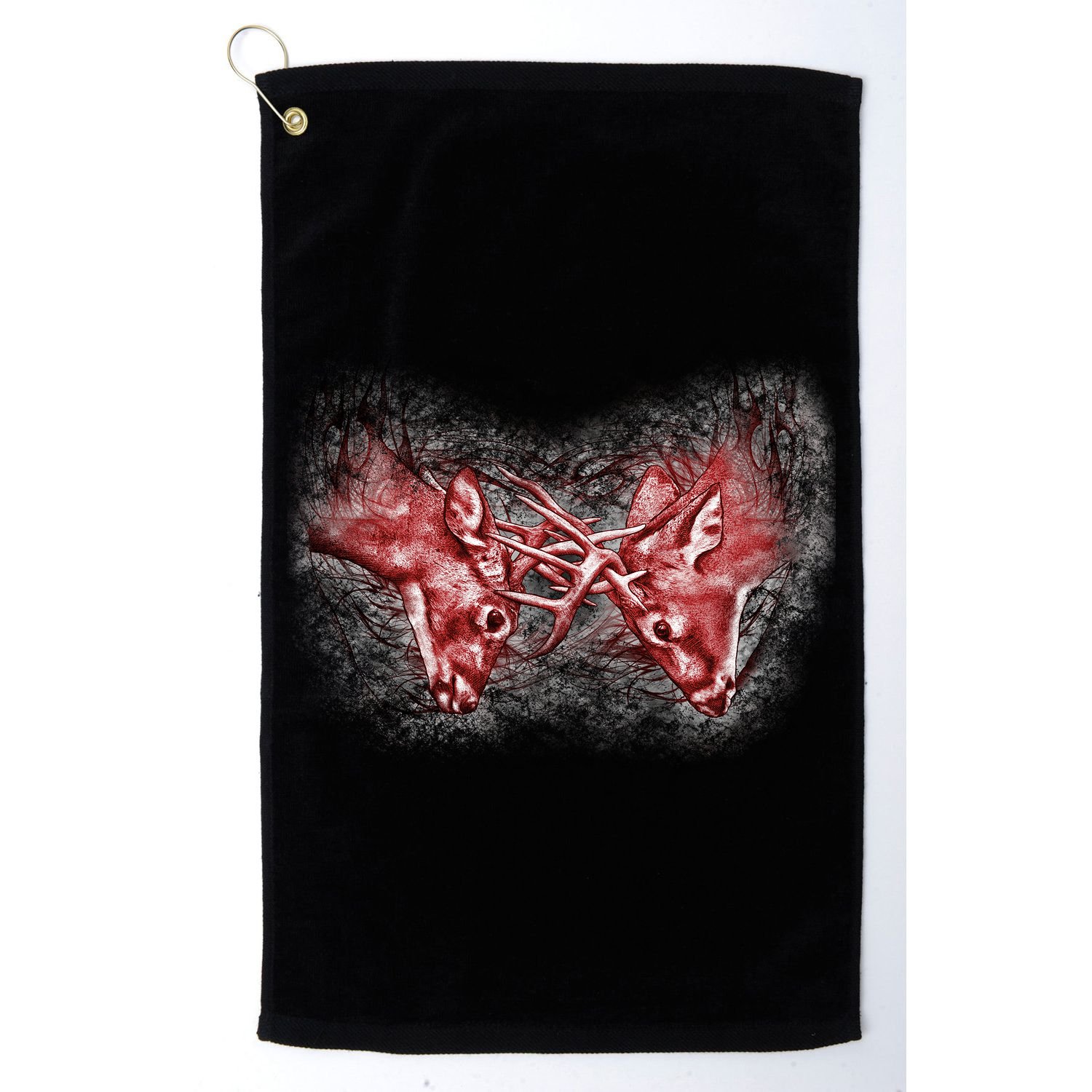 Wildlife Deer Fighting Bucks Golf Towel