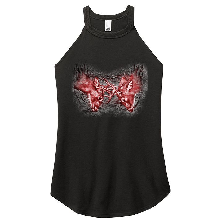 Wildlife Deer Fighting Bucks Women's Perfect Tri Rocker Tank