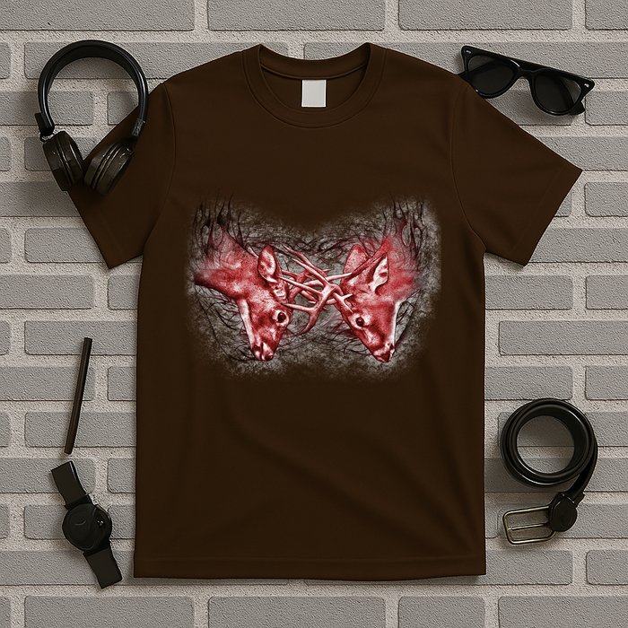 Wildlife Deer Fighting Bucks T-Shirt