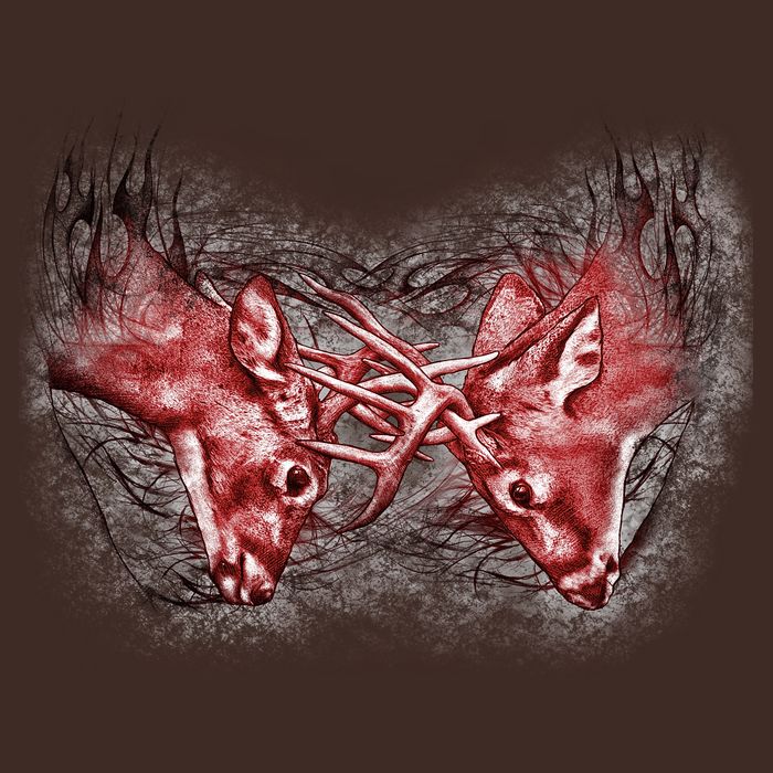 Wildlife Deer Fighting Bucks T-Shirt