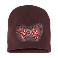 Wildlife Deer Fighting Bucks Short Acrylic Beanie