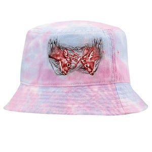 Wildlife Deer Fighting Bucks Tie-Dyed Bucket Hat