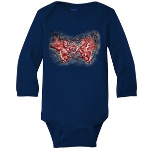 Wildlife Deer Fighting Bucks Baby Long Sleeve Bodysuit