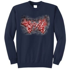 Wildlife Deer Fighting Bucks Tall Sweatshirt