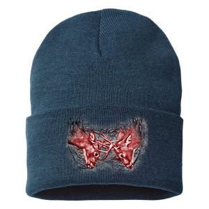 Wildlife Deer Fighting Bucks Sustainable Knit Beanie