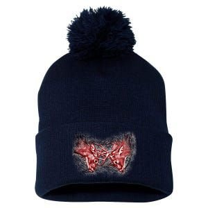 Wildlife Deer Fighting Bucks Pom Pom 12in Knit Beanie