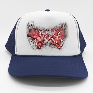 Wildlife Deer Fighting Bucks Trucker Hat