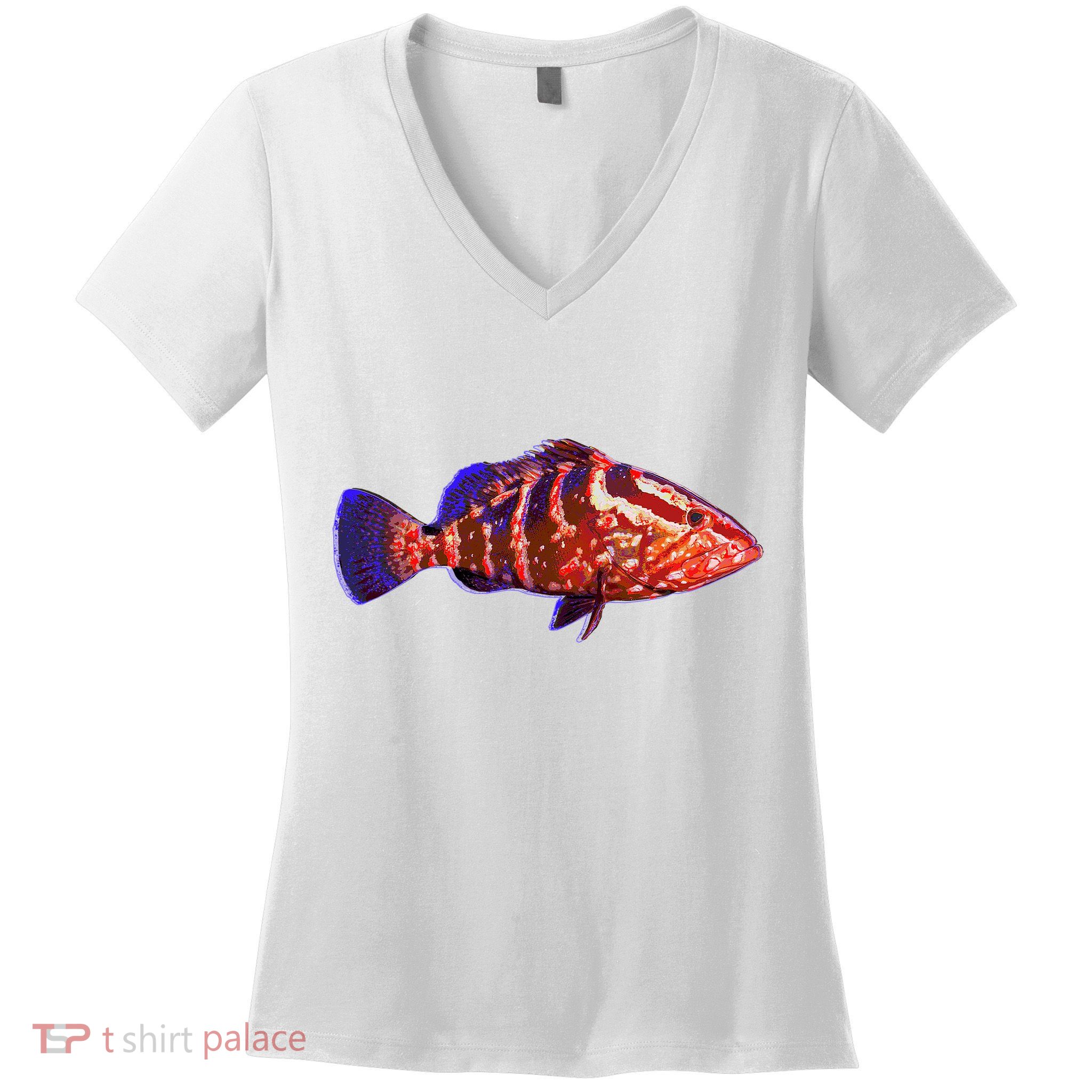 Wildlife Funky Grouper Women's V-Neck T-Shirt
