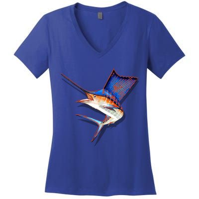 Wildlife Funky Sailfish Women's V-Neck T-Shirt