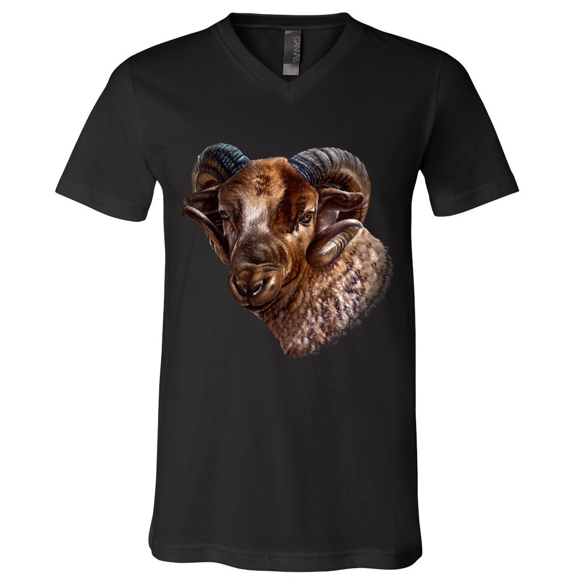 Wildlife Ram Stare V-Neck T-Shirt