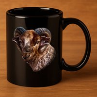 Wildlife Ram Stare 11oz C Handle Ceramic Mug