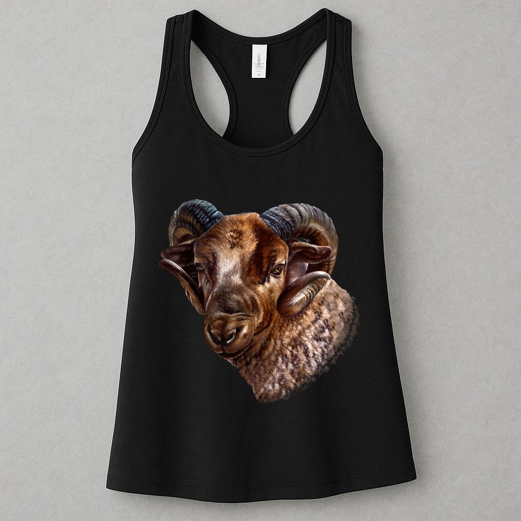 Wildlife Ram Stare Womens Tank Top
