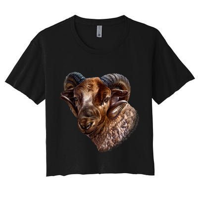 Wildlife Ram Stare Crop Top