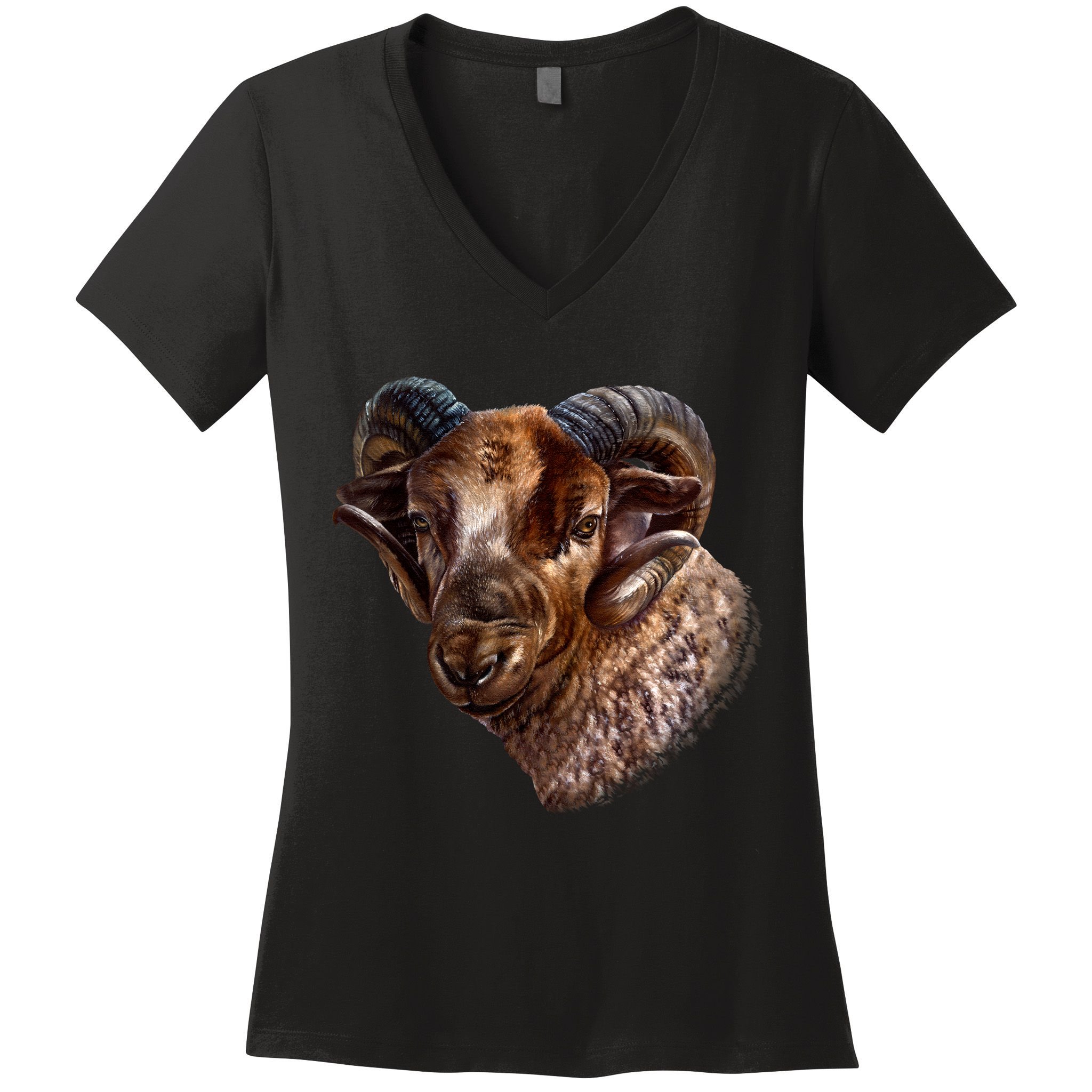 Wildlife Ram Stare Women's V-Neck T-Shirt