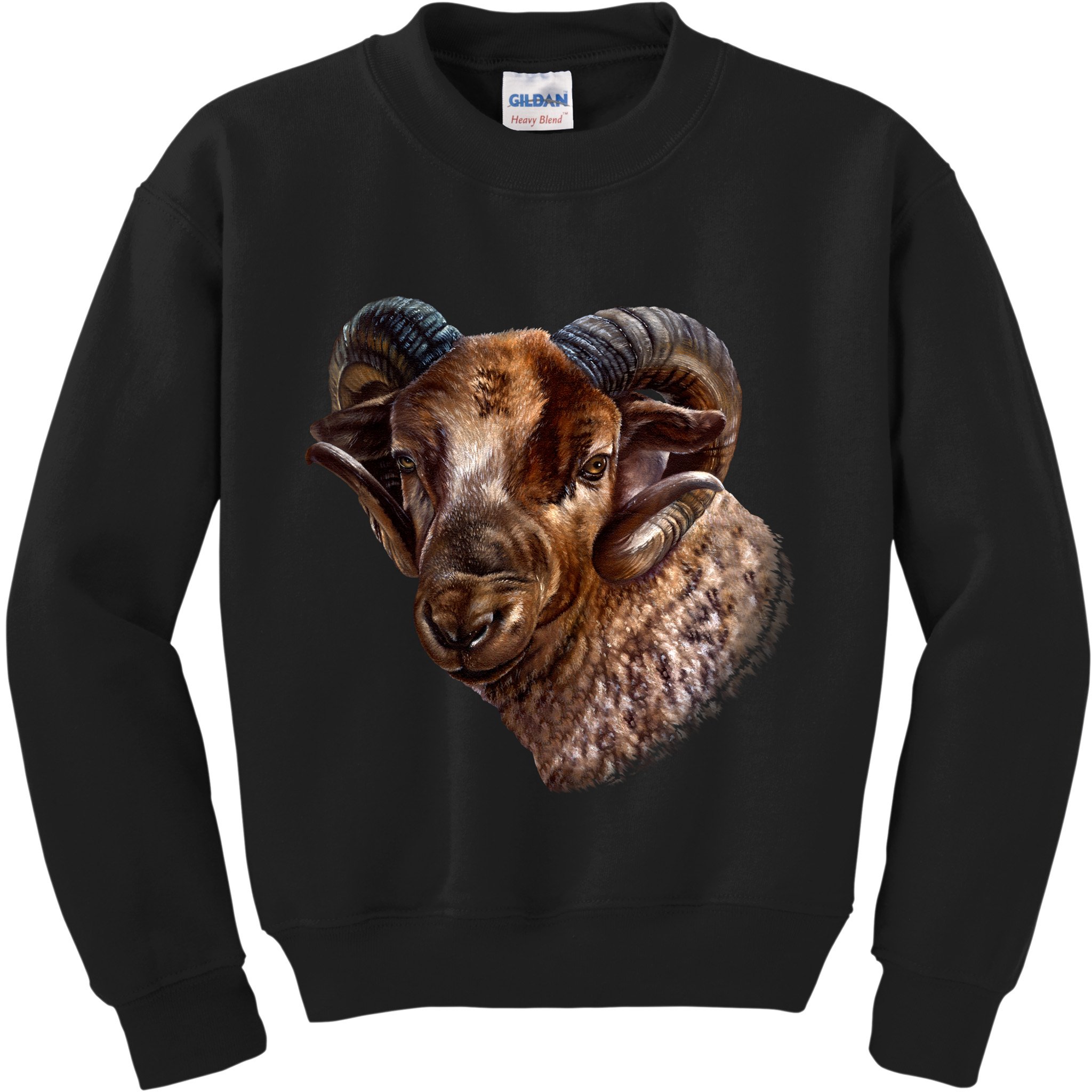 Wildlife Ram Stare Kids Sweatshirt