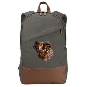 Wildlife Ram Stare Cotton Canvas Backpack