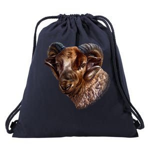 Wildlife Ram Stare Drawstring Bag