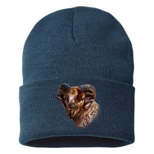 Wildlife Ram Stare Sustainable Knit Beanie