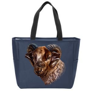 Wildlife Ram Stare Zip Tote Bag