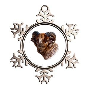 Wildlife Ram Stare Metallic Star Ornament