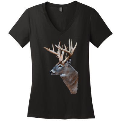 Wildlife The Boss Deer Head Women's V-Neck T-Shirt