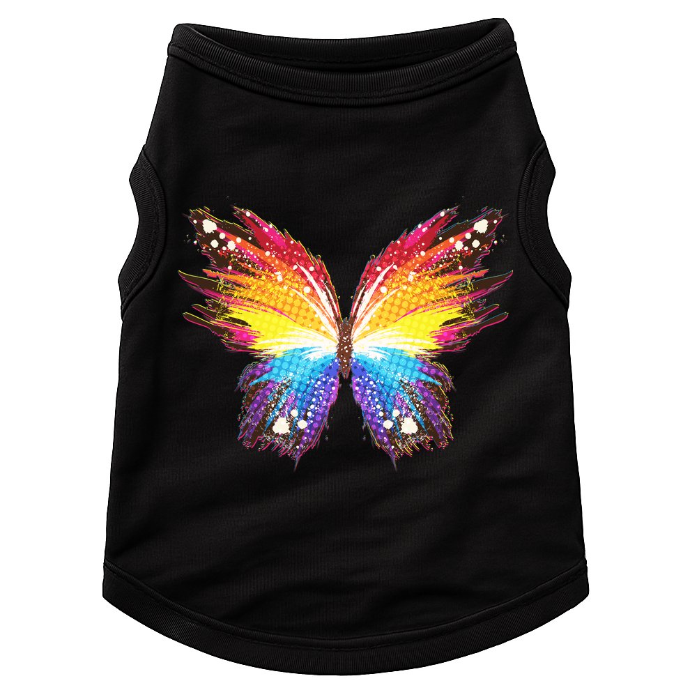 Wildly Painted Rainbow Butterfly Doggie Tank