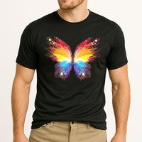 Wildly Painted Rainbow Butterfly Cooling Performance Crew T-Shirt