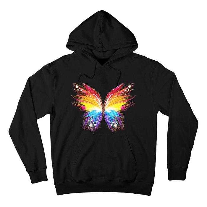 Wildly Painted Rainbow Butterfly Hoodie