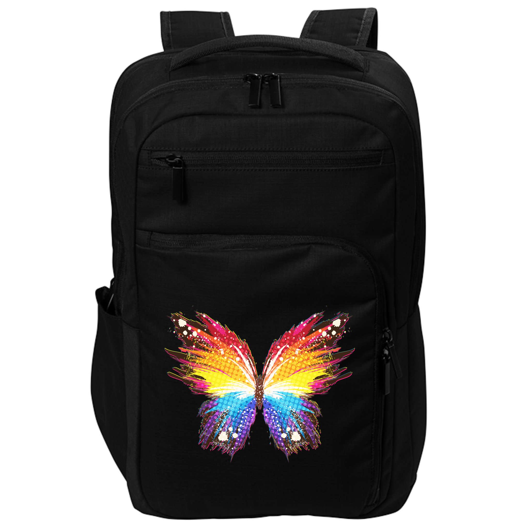 Wildly Painted Rainbow Butterfly Impact Tech Backpack