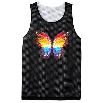 Wildly Painted Rainbow Butterfly Mesh Reversible Basketball Jersey Tank