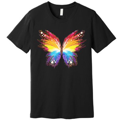 Wildly Painted Rainbow Butterfly Premium T-Shirt