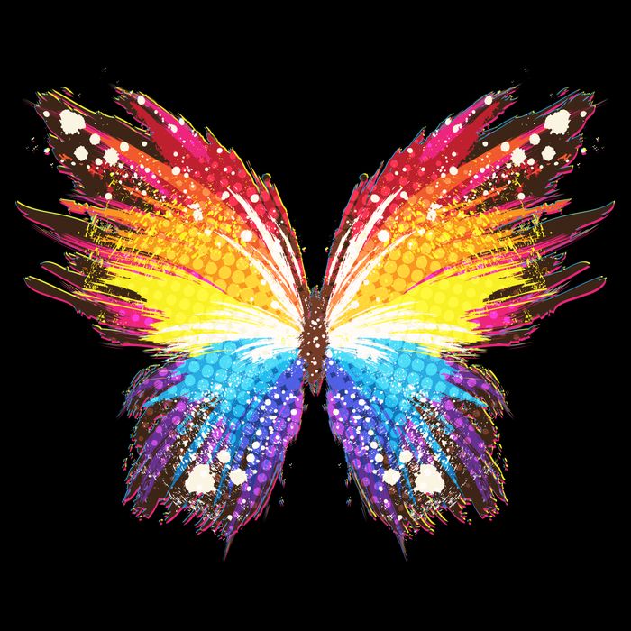 Wildly Painted Rainbow Butterfly Baby Bodysuit