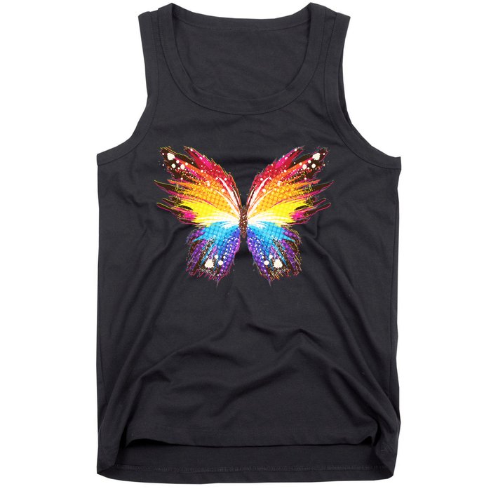 Wildly Painted Rainbow Butterfly Tank Top