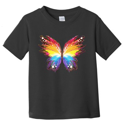 Wildly Painted Rainbow Butterfly Toddler T-Shirt