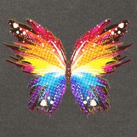 Wildly Painted Rainbow Butterfly Cotton Canvas Backpack