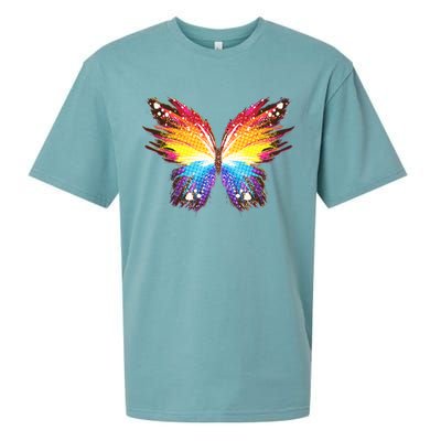 Wildly Painted Rainbow Butterfly Sueded Cloud Jersey T-Shirt